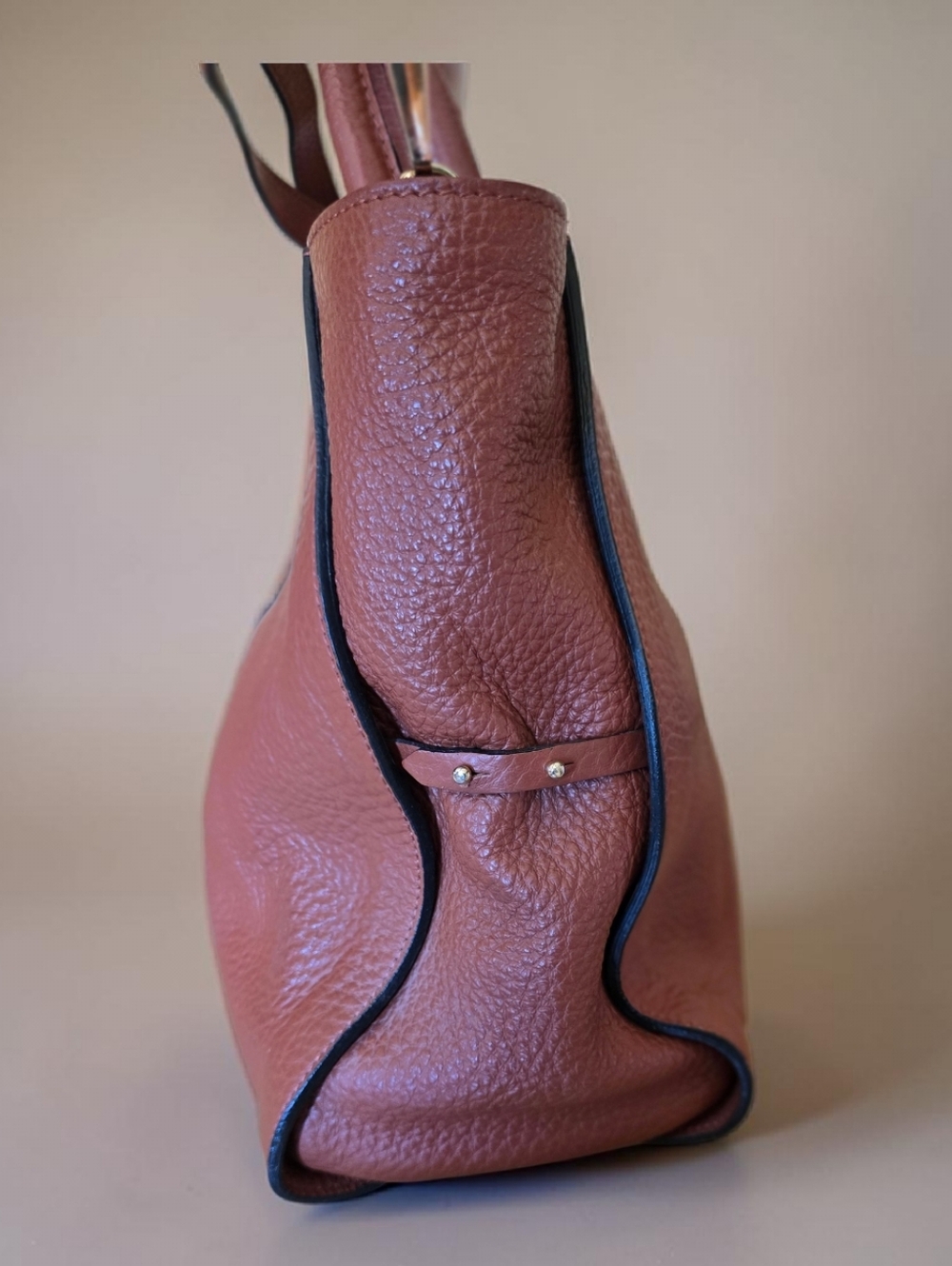 Coccinelle Italian Leather Crossbody Bag Cognac Caramel - Picture 6 of 10